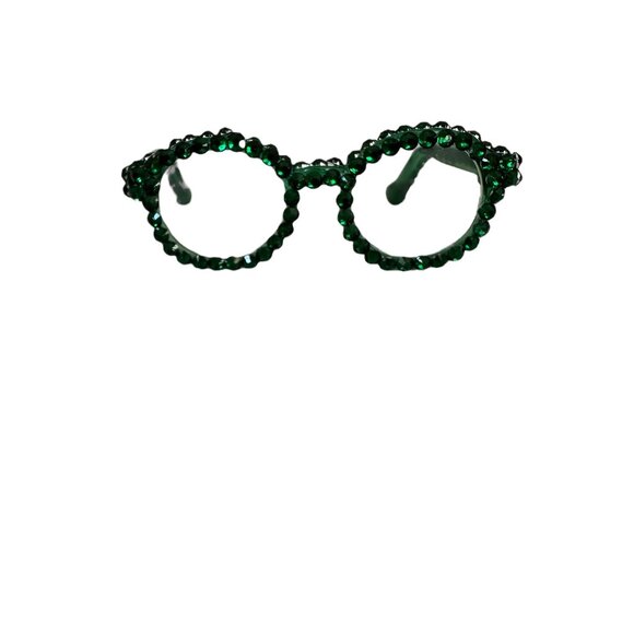Bedazzled Rhinestone Embellished Glasses for your Labubu - Green - Picture 3 of 5